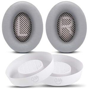 wc earpads and sweatz protective ear covers compatible with bose qc35 & qc35ii(quietcomfort 35) | silver & white