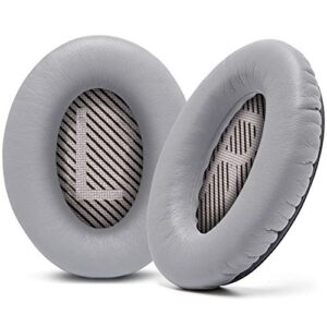 WC Earpads and SweatZ Protective Ear Covers Compatible with Bose QC35 & QC35ii(QuietComfort 35) | Silver & White