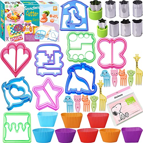 Sandwich Cutters for Kids Vegetable Fruit Fun Crust Cutters Shapes for Children Bento Box and Lunch Box of All Ages