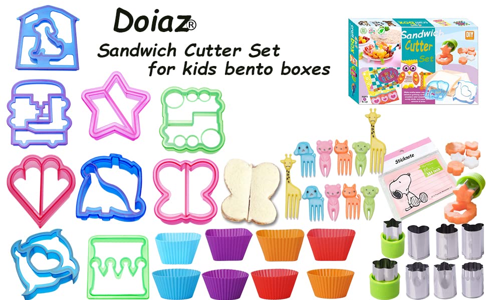 Sandwich Cutters for Kids Vegetable Fruit Fun Crust Cutters Shapes for Children Bento Box and Lunch Box of All Ages