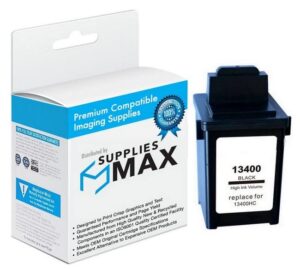 suppliesmax remanufactured replacement for lexmark color jetprinter 1000/1100/2050/2055/3000 black inkjet (600 page yield) (13400hc)