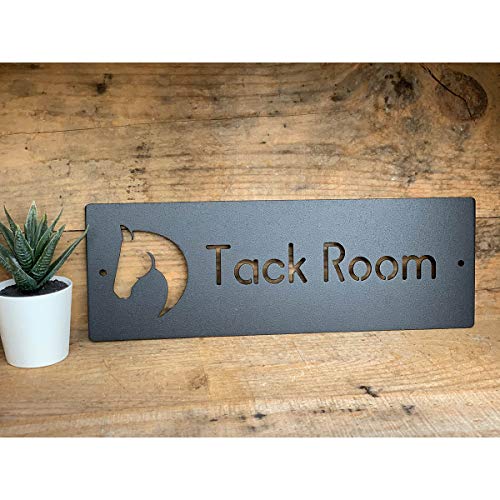 Main Street Steel Modern Horse Stall Name Plates for Horses - Horse Stall Name Cards - Tack Room Accessories - Personalized Signs in Steel