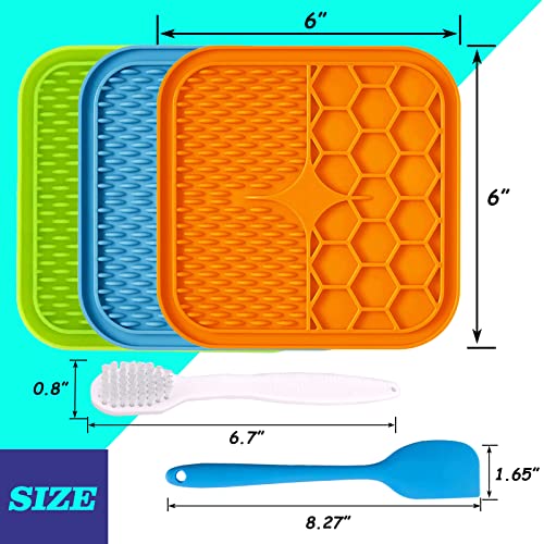 Kwispel Dog Lick Mat, 3 Pcs Lick Mat for Dogs with Suction Cups for Anxiety, Peanut Butter Dog Licking Mat Slow Feeder Dispensing Treater Lick Pad for Dogs Cats Bathing Grooming