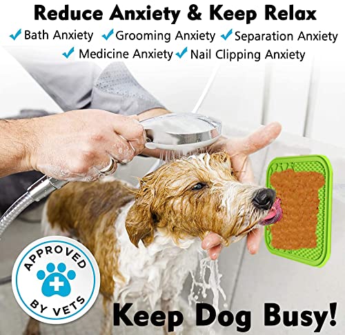 Kwispel Dog Lick Mat, 3 Pcs Lick Mat for Dogs with Suction Cups for Anxiety, Peanut Butter Dog Licking Mat Slow Feeder Dispensing Treater Lick Pad for Dogs Cats Bathing Grooming