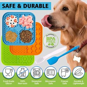 Kwispel Dog Lick Mat, 3 Pcs Lick Mat for Dogs with Suction Cups for Anxiety, Peanut Butter Dog Licking Mat Slow Feeder Dispensing Treater Lick Pad for Dogs Cats Bathing Grooming