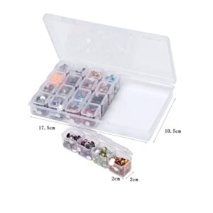 Nunobob 2 Pack 28 Slots Plastic Diamond Painting Storage Box Organizer Case Craft Nail Art Rhinestone Tools Beads Jewelry Storage NUSS5 NUSS5