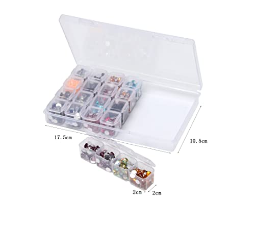 Nunobob 2 Pack 28 Slots Plastic Diamond Painting Storage Box Organizer Case Craft Nail Art Rhinestone Tools Beads Jewelry Storage NUSS5 NUSS5