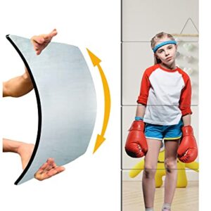 nosplit Unbreakable Gym Mirrors for Home Wall,Kids Safe Shatterproof Full Length Workout Extra Thick1/8 48''x12'',Child Acrylic Plastic Non Glass Long Body Mirror, Bedroom Door Tiles, Silver