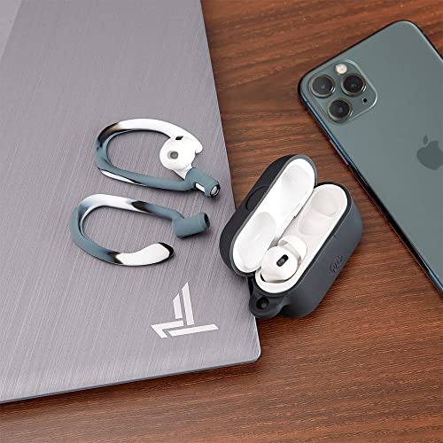 WC HookZ Combo Pack - Upgraded Over-Ear Hooks for AirPods Pro - 2 Pairs of Large & Small Size Included in Package Made by Wicked Cushions | Navy Blue & Mixed Marble