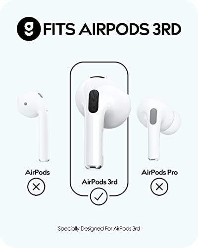 Gcioii 3 Pairs AirPods 3 Ear Covers [Fit in Case] Anti Slip Silicone Sport Ear Tips,Anti Scratches Accessories Compatible with Apple AirPods 3rd Generation (Translucent)