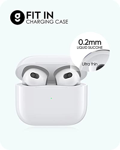 Gcioii 3 Pairs AirPods 3 Ear Covers [Fit in Case] Anti Slip Silicone Sport Ear Tips,Anti Scratches Accessories Compatible with Apple AirPods 3rd Generation (Translucent)