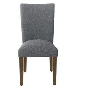 homepop home decor | upholstered parsons dining chairs | dining chairs set of 2 | decorative home furniture, gray woven fabric