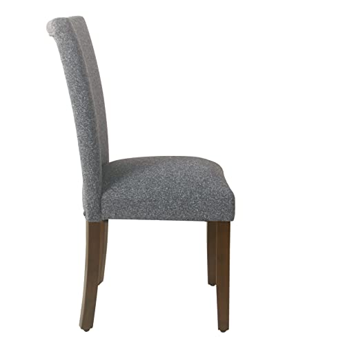 Homepop Home Decor | Upholstered Parsons Dining Chairs | Dining Chairs Set of 2 | Decorative Home Furniture, Gray Woven Fabric