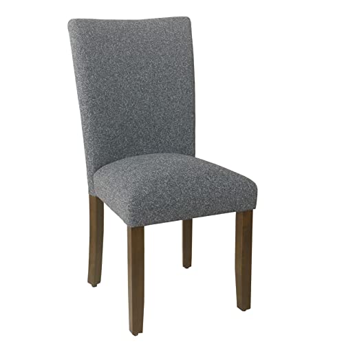 Homepop Home Decor | Upholstered Parsons Dining Chairs | Dining Chairs Set of 2 | Decorative Home Furniture, Gray Woven Fabric