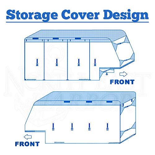 NEH Durable Waterproof Tear-Resistant 5th Wheel RV Motorhome Cover Fits Length 37'-41' Feet New Fifth Wheel Travel Trailer Camper Zippered Panels 500D Polyester Fabric