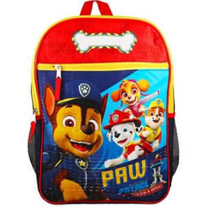 Nick Shop Paw Patrol Backpack and Lunch Bag for Boys Girls Kids -- 7 Pc Bundle with 16'' Paw Patrol School Backpack Bag, Lunch Box, Water Bottle, and More | Paw Patrol School Supplies