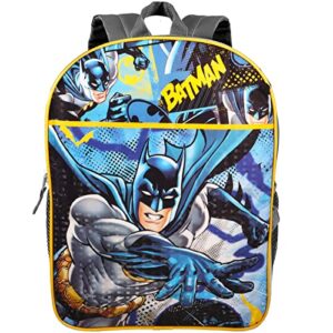 Detective Store Batman Backpack and Lunch Bag for Boys Girls Kids -- 5 Pc Bundle with 16'' Batman School Backpack Bag, Lunch Box, Water Bottle, and More | Batman School Supplies