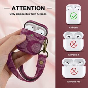 CULIPPA AirPods Case Cover for Airpods 2&1, Full-Body Hard Shell Luxury Leather Scratch Resistant Drop Proof Protective Cover for Women Girl Earphones Charging Case [Front LED Visible] - Dark Brown