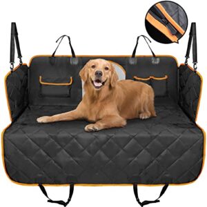 Dog Car Seat Cover, Nobleza Convertible Nonslip Waterproof Dog Backseat Hammock for Car with Mesh Visual Window and Zipper Side Flaps, Pet Scratch Resistant Rear Car Seat Protector for Dogs, 54*58 in