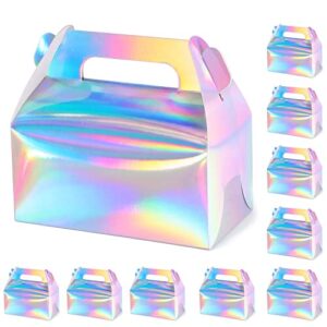 szychen 10 pcs/holographic gift box cake candy biscuit packaging portable carton for wedding and birthday parties
