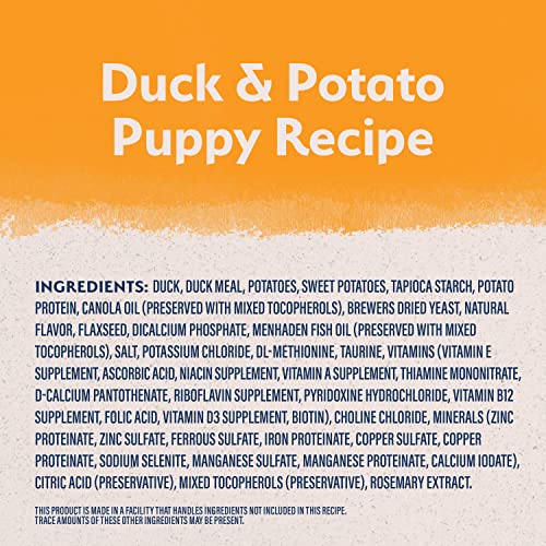 Natural Balance Limited Ingredient Reserve Grain Free Duck & Potato Recipe | Puppy Formula Dry Dog Food | 22-lb. Bag