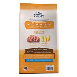 Natural Balance Limited Ingredient Reserve Grain Free Duck & Potato Recipe | Puppy Formula Dry Dog Food | 22-lb. Bag