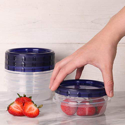 Combo Twist Top Food Kitchen Storage Containers Leak-Proof Airtight Soup Storage Canisters with Screw & Seal Lids BPA-Free Stackable Reusable 4 Oz - 6 Pk, 8 Oz - 4 Pk 16 Oz 5 Pk, And 32-Ounce 3 Pk