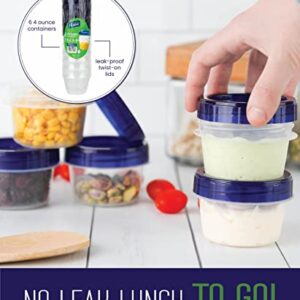 Combo Twist Top Food Kitchen Storage Containers Leak-Proof Airtight Soup Storage Canisters with Screw & Seal Lids BPA-Free Stackable Reusable 4 Oz - 6 Pk, 8 Oz - 4 Pk 16 Oz 5 Pk, And 32-Ounce 3 Pk