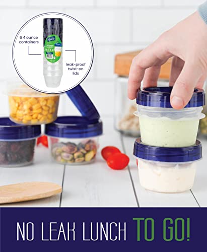 Combo Twist Top Food Kitchen Storage Containers Leak-Proof Airtight Soup Storage Canisters with Screw & Seal Lids BPA-Free Stackable Reusable 4 Oz - 6 Pk, 8 Oz - 4 Pk 16 Oz 5 Pk, And 32-Ounce 3 Pk