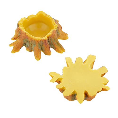 4 Pcs Spider Small Water Bowl, Mini Resin Dish for Tarantula Scorpion Millipede Spider Tiny Reptiles (Tree Root Shape)