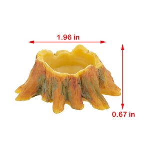 4 Pcs Spider Small Water Bowl, Mini Resin Dish for Tarantula Scorpion Millipede Spider Tiny Reptiles (Tree Root Shape)