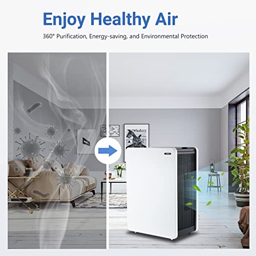 Air Purifier for Home Large Room: True HEPA Air Filter for Allergies Pets Asthma Smoke Air Cleaner - 2087 Sq Ft Coverage Removes 99.9% of Pet Dander Dust Mold Odors Pollen