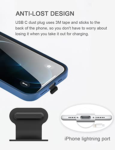 Gavemi Phone Dust Plug, Compatible with iPhone Lightning Port Protects Charging Port Anti Dust Cover (Black)