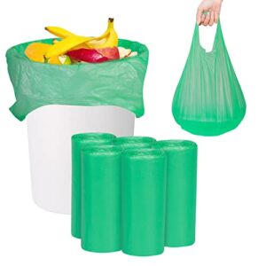 fyy trash bags, garbage bags, 100 count 6 gallon [extra thick][leak proof] rubbish bags wastebasket bin liners for home office trash can green