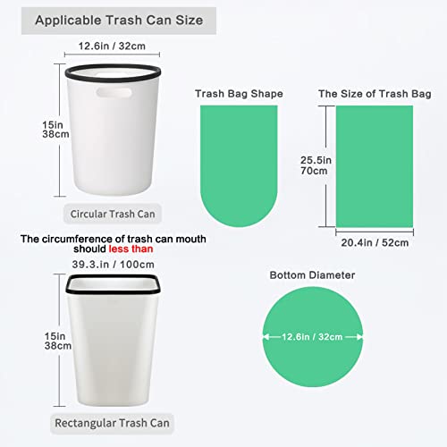 FYY Trash Bags, Garbage Bags, 100 Count 6 Gallon [Extra Thick][Leak Proof] Rubbish Bags Wastebasket Bin Liners for Home Office Trash Can Green