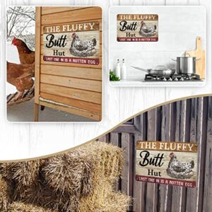 Rousen Chicken Coop Signs, Funny Farm Metal Decor Plaque, Aluminum Sign Suitable for Kitchen, Indoor, Outdoor, Barn, Metal Sign Dimensions are 12x8 Inch，4 Holes for Easy Hanging - The Fluffy Butt Hut.