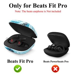 Beats Fit Pro Case Cover, Upgraded Marble Case for Apple Beats Fit Pro 2021 Shockproof Protective Earbuds Case with Keychain Accessories for Men Women Girls (Marble Blue)