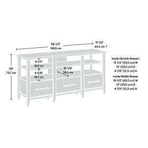 Sauder Summit Station Credenza TV Stand with Storage, L: 58.50" x W: 17.48" x H: 29.02", Glacier Oak Finish