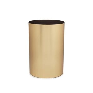 umbra metalla small trash durable garbage can waste basket for bathroom, bedroom, office and more, gold,4.5 gallons