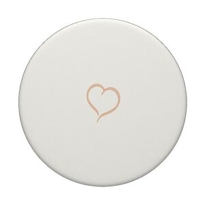Cream / Beige / Sand Hand Drawn Heart Minimalist Love PopSockets Standard PopGrip