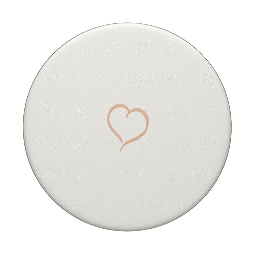 Cream / Beige / Sand Hand Drawn Heart Minimalist Love PopSockets Standard PopGrip