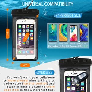 MSERICH Universal Waterproof Case, Waterproof Phone Pouch Compatible for iPhone 13 12 11 Pro Max XS Max Samsung Galaxy s10 Google Up to 7.0", IPX8 Cellphone Dry Bag for Vacation-5 Pack