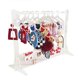 lemonadeus Cute Earring Rack Holder Coat Hangers Stand Unique Earring Closet Acrylic Earring Display Stand Earrings Organizer Ear Stud Holder (crystal clear)