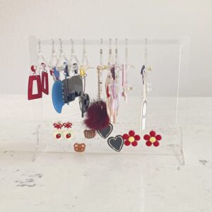 lemonadeus Cute Earring Rack Holder Coat Hangers Stand Unique Earring Closet Acrylic Earring Display Stand Earrings Organizer Ear Stud Holder (crystal clear)