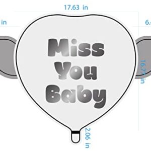 Miss You Baby Heavenly Balloons heart shaped with angel wings (Purple)