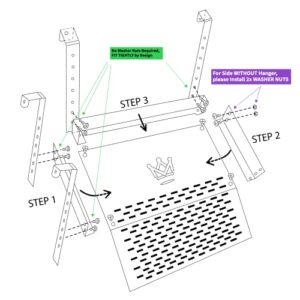 Extra Large Wide Hanging Turtle Basking Platform - 17"x16" Aquatic Reptile Ramp Dock with Foot Grips, Adjustable, Ideal for 65+ Gallon Tanks or Larger