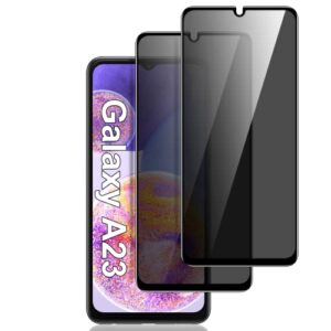 [2 pack] for samsung galaxy a23 5g / 4g privacy screen protector, lywhl anti-spy tempered glass 9h hardness protector film for galaxy a23 6.6” 2022, anti scratch bubble free easy install case friendly - black