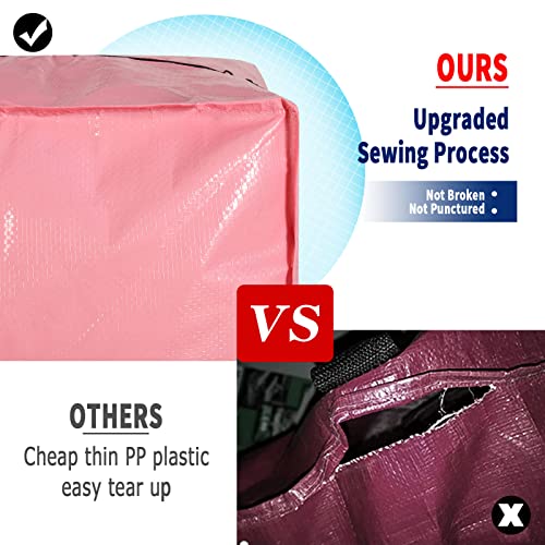 Heavy Duty Extra Large Moving Bags with Extra Long Handles -Includes Backpack Straps - Easy Storage For Space Saving (Set of 8) (Mixed Colors 2 of Each)