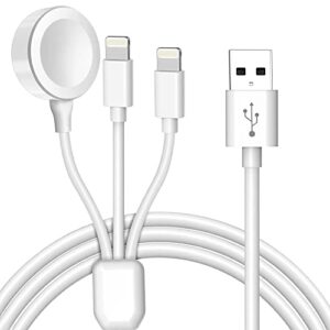 3 in 1 watch and phone charger cables, 4ft usb multi fast charging cord compatible with apple iphone 14/13/12/11/pro/max/xr/xs/xs max/x, iwatch series 8/7/6/se/5/4/3/2/1, airpods and ipad series