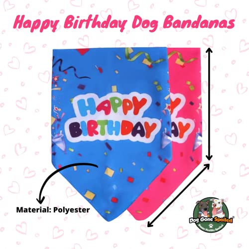 DOG GONE SPOILED Dog Birthday Bandana (Pink, Happy Birthday)